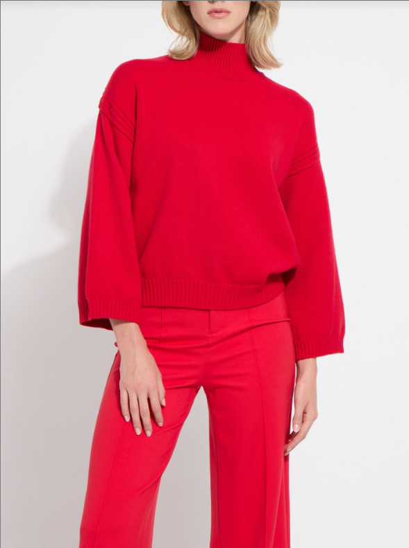 LYSSE MAURA WIDE SLEEVE SWEATER--RED