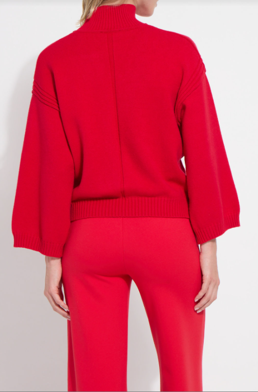LYSSE MAURA WIDE SLEEVE SWEATER--RED