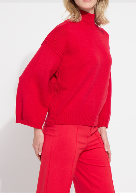 LYSSE MAURA WIDE SLEEVE SWEATER--RED