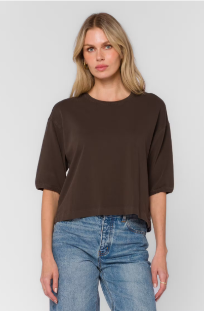 VELVET HEART ELIAS SHORT SLEEVE TOP--WALNUT