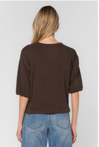 VELVET HEART ELIAS SHORT SLEEVE TOP--WALNUT