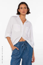 VELVET HEART SIRENA TENCEL TOP--OPTIC WHITE
