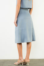 BABY BLUE SUEDE ZIPPER SKIRT