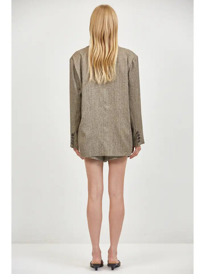 ISOLDE WOVEN PLUNGE V-NECK JACKET