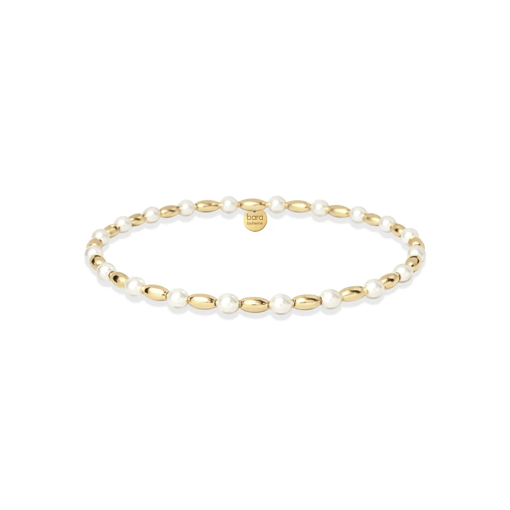 CARRIE PEARL BEADED BRACELET GF 6.5"
