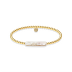 CHRISHELL GOLD FILLED BEADED BRACELET WITH PEARL