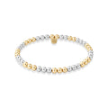 CLASSIC 4MM BEADED BRACELET - TRIPLE 2TONE