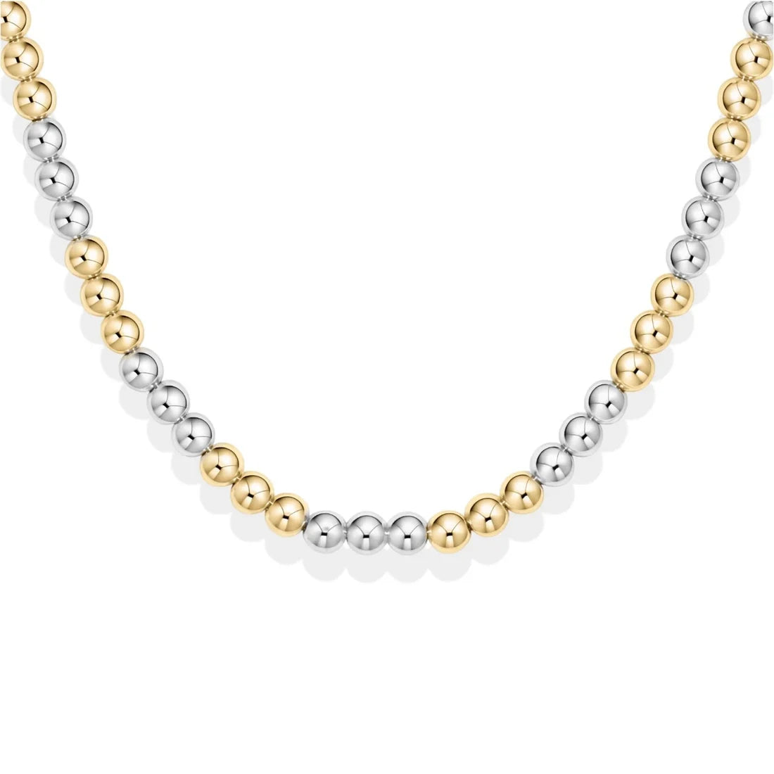 CLASSIC 5MM TRIPLE 2TONE BEADED NECKLACE