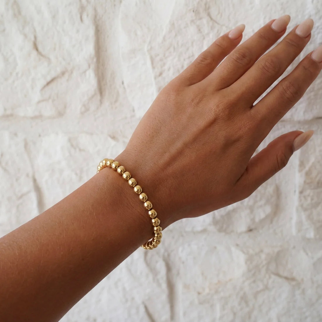 CLASSIC 6MM BEAD GOLD FILLED BRACELET