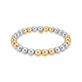 CLASSIC 7MM BEADED BRACELET - TRIPLE 2TONE