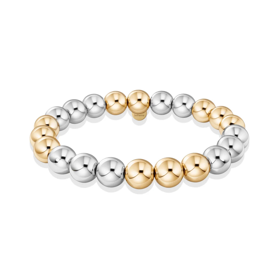 CLASSIC 8MM BEADED BRACELET - TRIPLE 2TONE