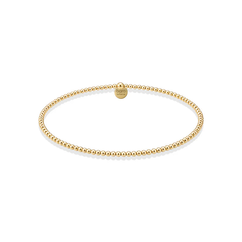 CLASSIC 2MM GOLD FILLED BEADED BRACELET