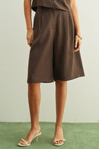 KNEE LENGTH TROUSER--BROWN