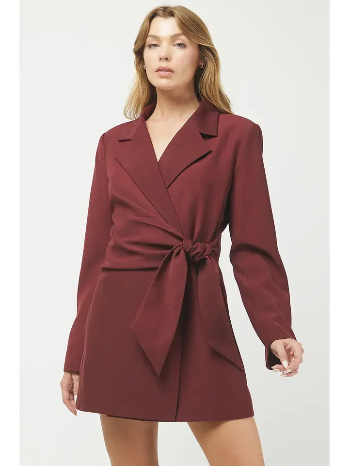 BLAZZER DRESS--WINE