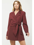 BLAZZER DRESS--WINE