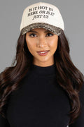 IS IT HOT IN HERE LEOPARD/IVORY TRUCKER HAT