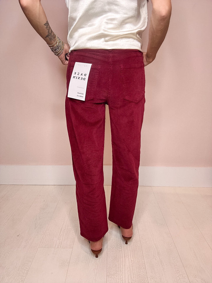 DAZE WESTWARD HIGH RISE BARREL JEAN--MERLOT