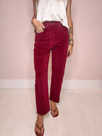 DAZE WESTWARD HIGH RISE BARREL JEAN--MERLOT
