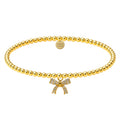 DREAM BOW CHARM GOLD FILLED BEADED BRACELET