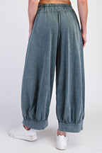MW COTTON WIDE BALLOON PANTS--JUNGLE