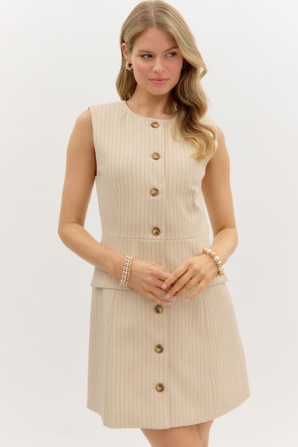 STRIPE SLEEVELESS MINI DRESS