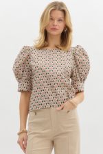 ABSTRACT FLORAL TOP--NAVY MIX