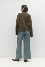 THE CIERRA SWEATER--OLIVE/NAVY