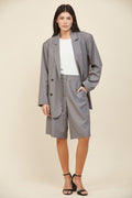 OVERSIZED DOUBLE BREASTED JACKET--GREY