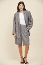 OVERSIZED DOUBLE BREASTED JACKET--GREY
