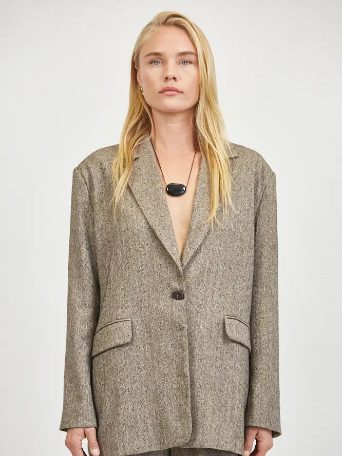 ISOLDE WOVEN PLUNGE V-NECK JACKET