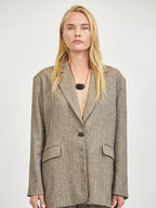 ISOLDE WOVEN PLUNGE V-NECK JACKET