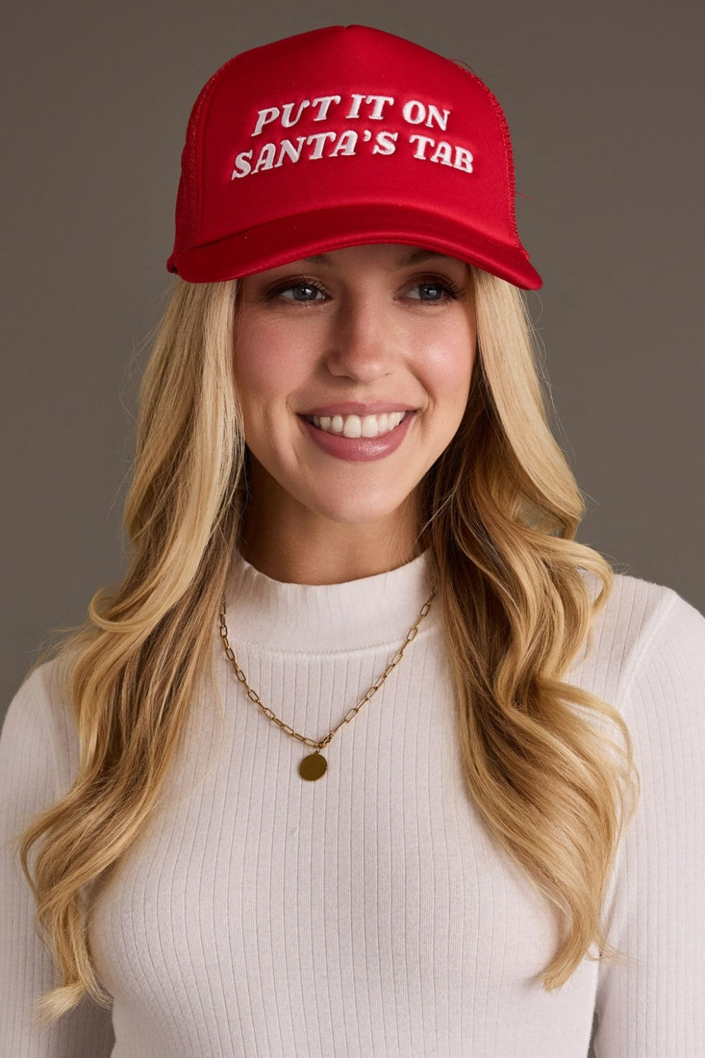 PUT IT ON SANTA'S TAB TRUCKER HAT