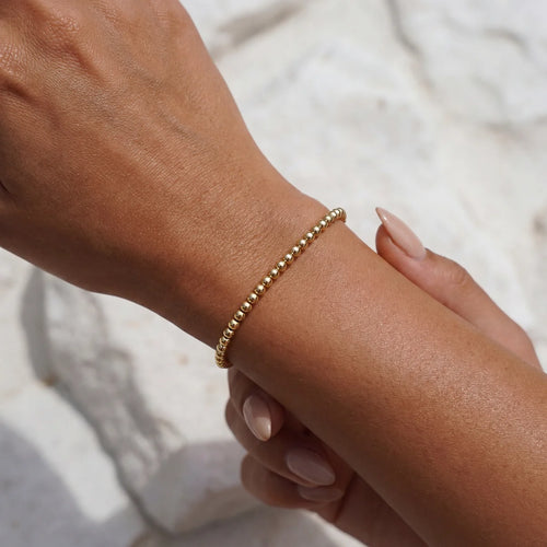 CLASSIC 3MM GOLD FILLED BEADED BRACELET
