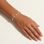 ASHLYN GOLD FILLED BEADED BRACELET WITH PEARLS