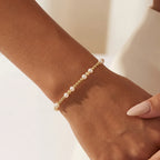 KIMBERLY GOLD FILLED BEADED BRACELET WITH PEARLS