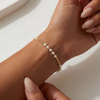 EMMA GOLD FILLED BEADED BRACELET WITH PEARLS