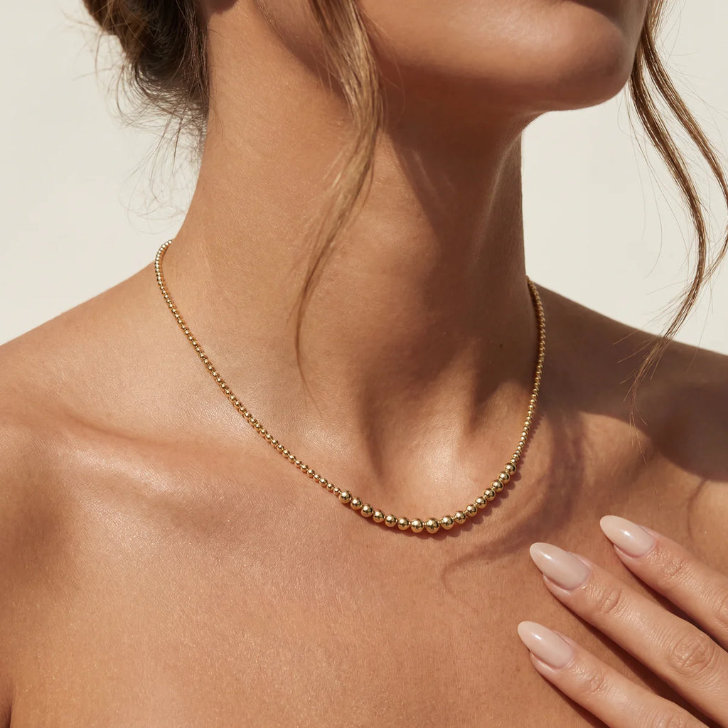 ROBYN GOLD FILLED BEADED NECKLACE