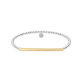 JAMIE 2-TONE BEADED BRACELET WITH BAR