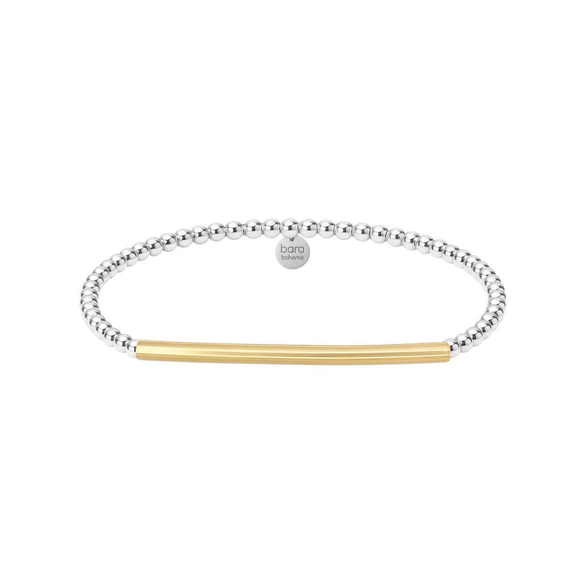 JAMIE 2-TONE BEADED BRACELET WITH BAR