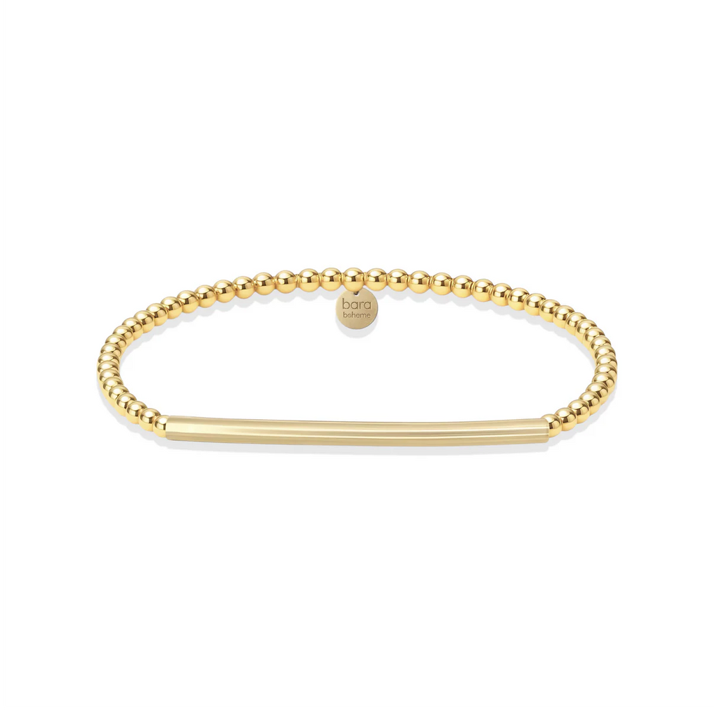 JAMIE GOLD FILLED BEADED BRACELET WITH BAR