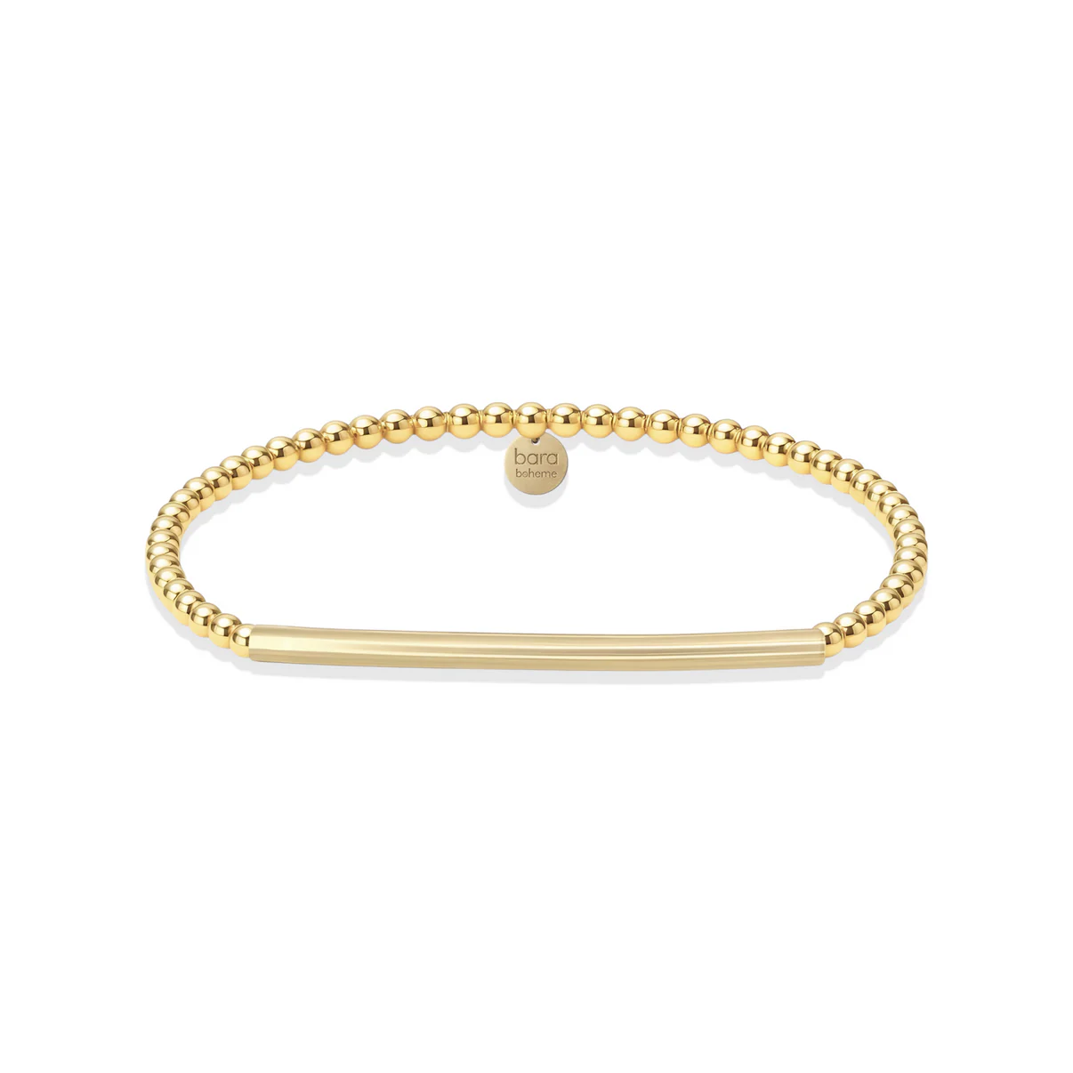 JAMIE GOLD FILLED BEADED BRACELET WITH BAR