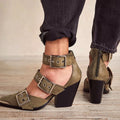 RIGHT ON POINT HEEL--DARK OLIVE