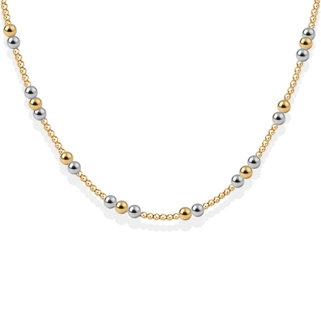 SIGNATURE CAROLYN BEADED NECKLACE - 2TONE GF
