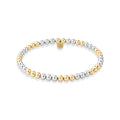 TRIPLE 2-TONE 4MM BEADED BRACELET