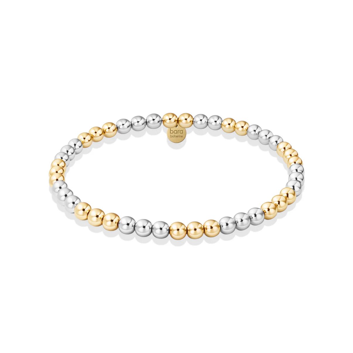 TRIPLE 2-TONE 4MM BEADED BRACELET