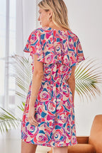 CURVY--A WORLD OF WONDER SHORT SLEEVE DRESS--MULTI